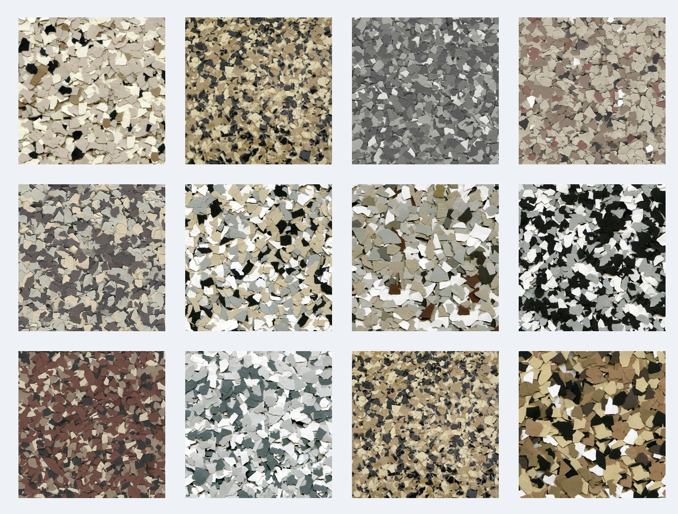 Epoxy coating with flakes in Atlanta with colors