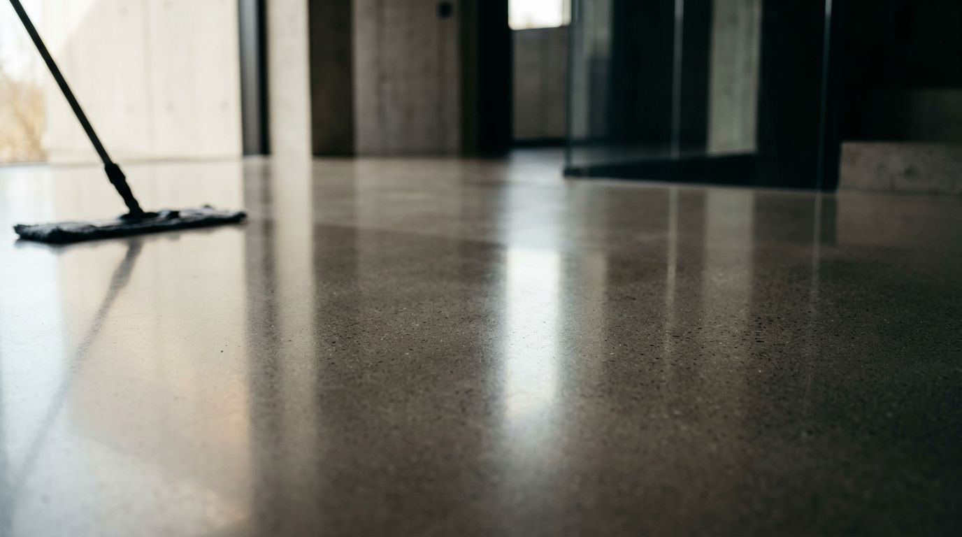 Clean Polished Concrete Without Haze or Streaks