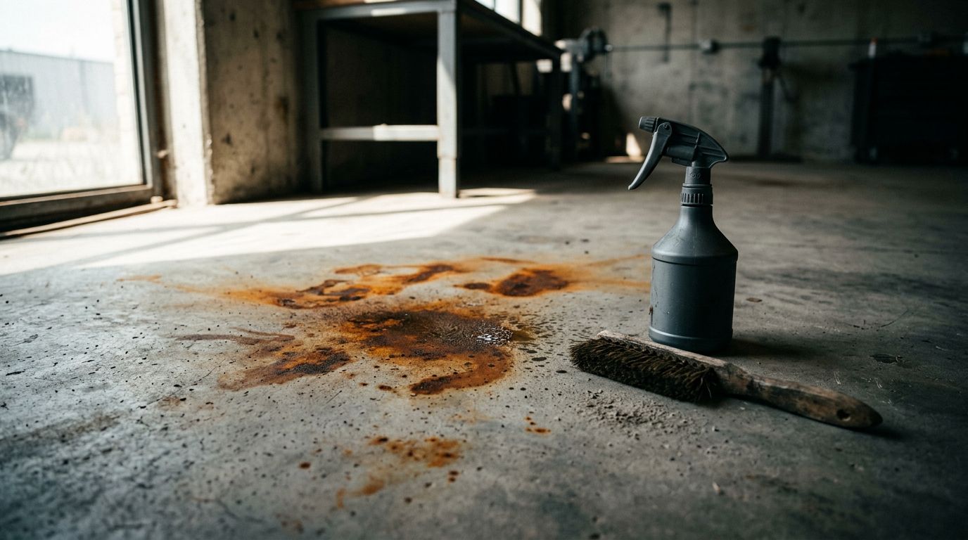 How to Remove Rust Stains From Concrete Floors Safely